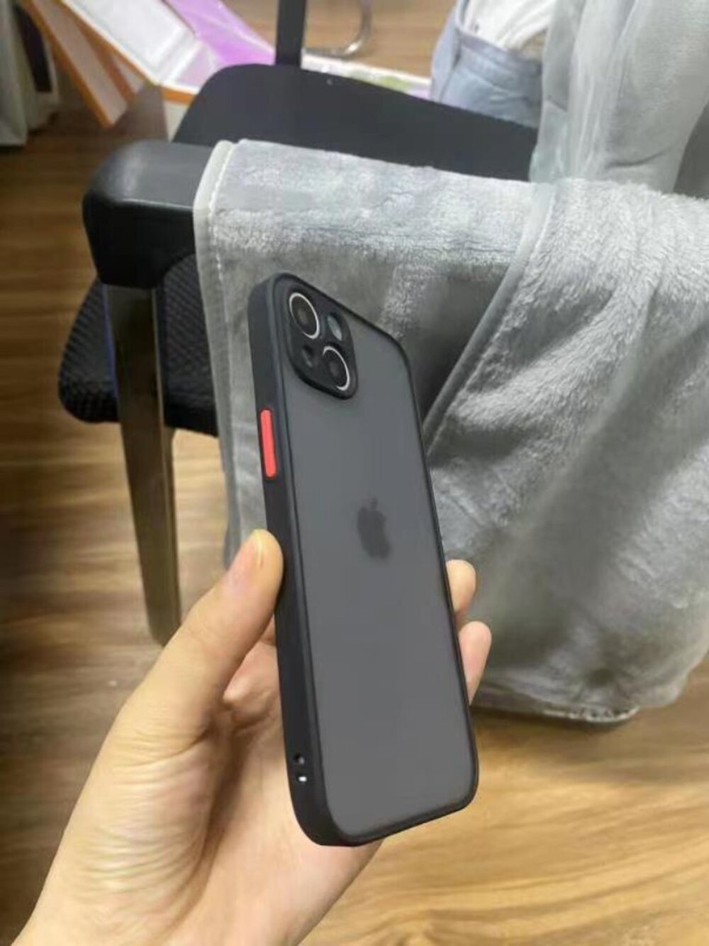 Like New Smoky Frosted Case with Red Buttons!